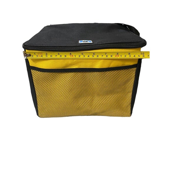 Ice Cubed Insulated Cooler Bag w/Front Mesh Pocket Black Blue Adjustable Strap - Picture 12 of 13